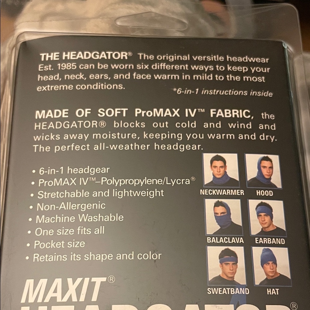 Maxit Headgator 6-in-1 Black Headgear/Facemask - Picture 3 of 4